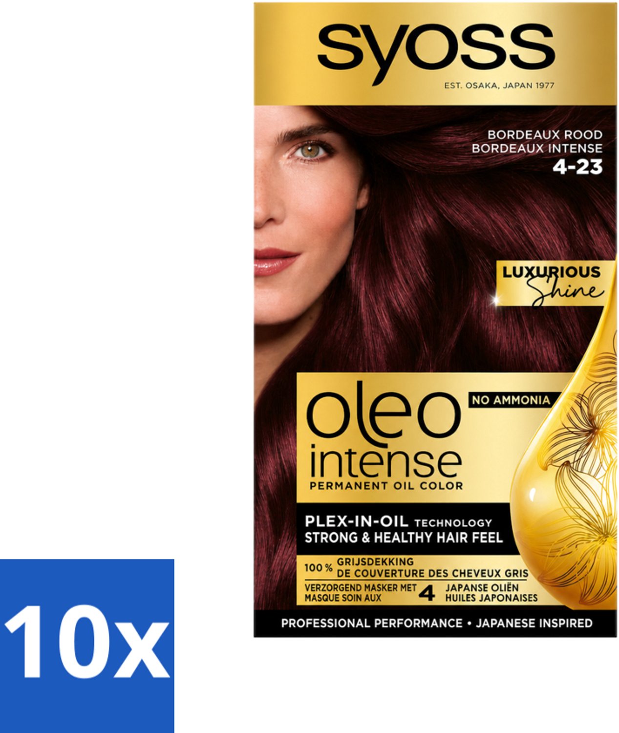Syoss Oleo Intense - Haarverf - 4-23 - Bordeaux Rood - 115ml x 10
