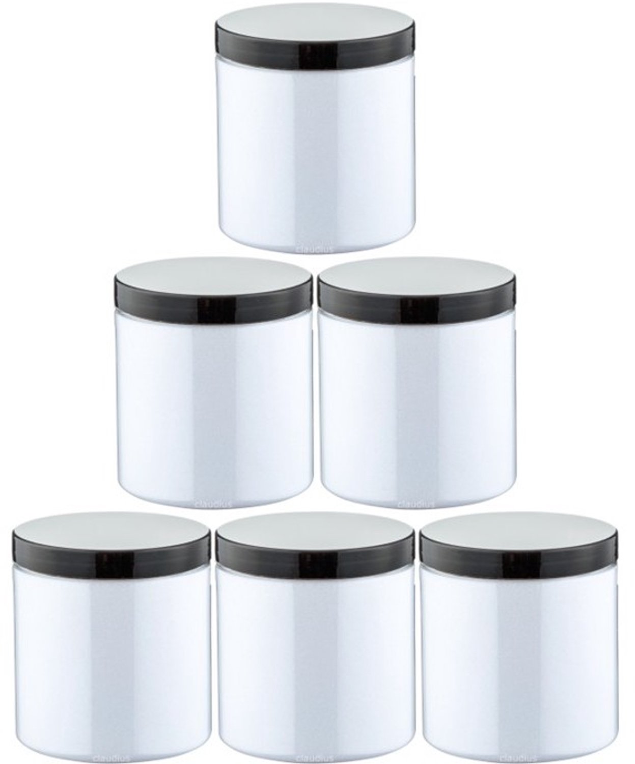 Claudius Scrubzout Kokos 300 gram - Pot met zwarte deksel - set van 6 stuks - Hydraterende Lichaamsscrub - Body Scrub