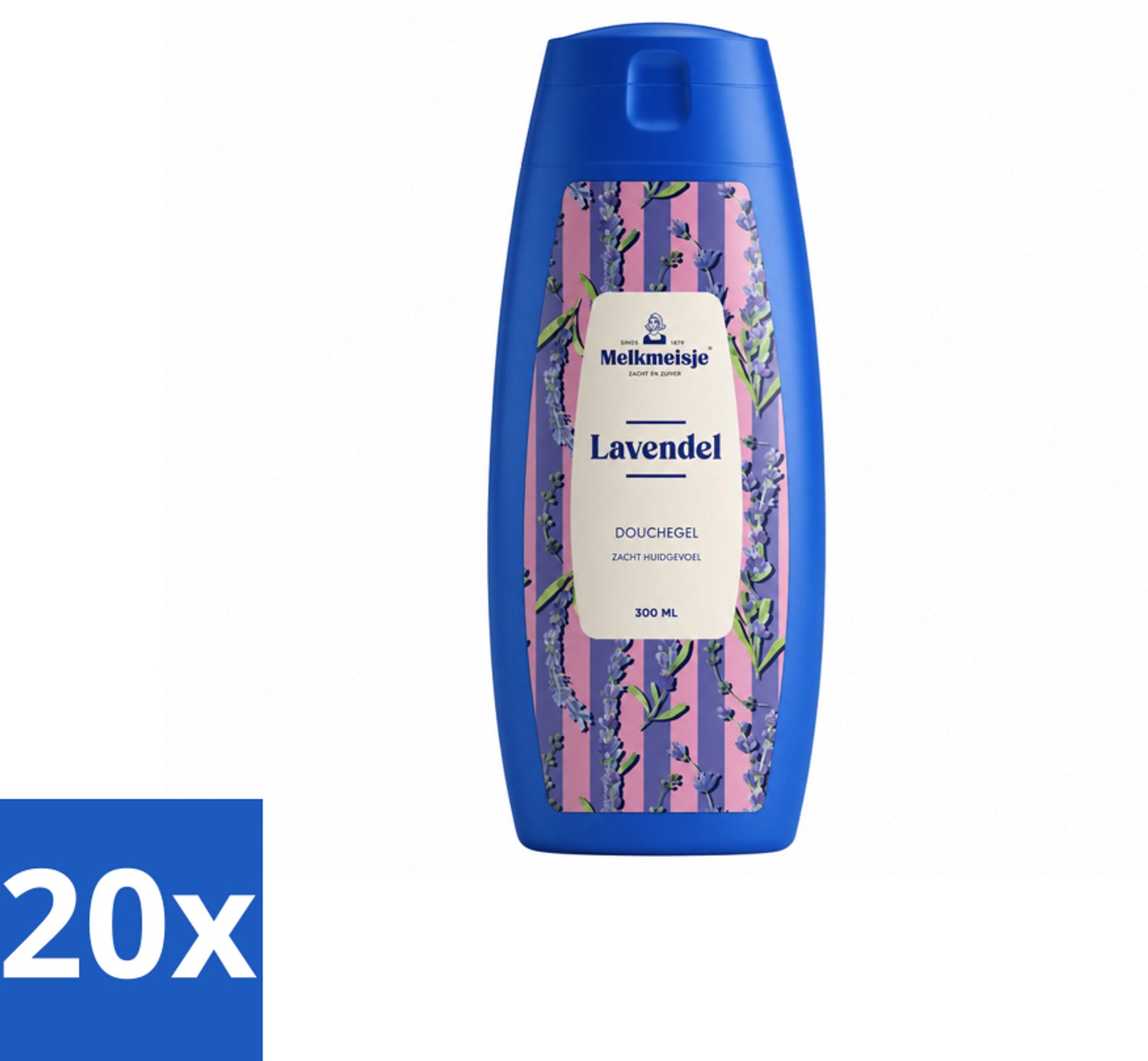 20 x Melkmeisje – Douchegel – Lavendel – Zacht Huidgevoel – 300 ml - Voordeelverpakking - 20 stuks