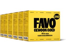Favo Vaatwastabletten All-in-One - 6 x 40 capsules = 240 stuks - Extra schoon & extra glans - Voordeelverpakking