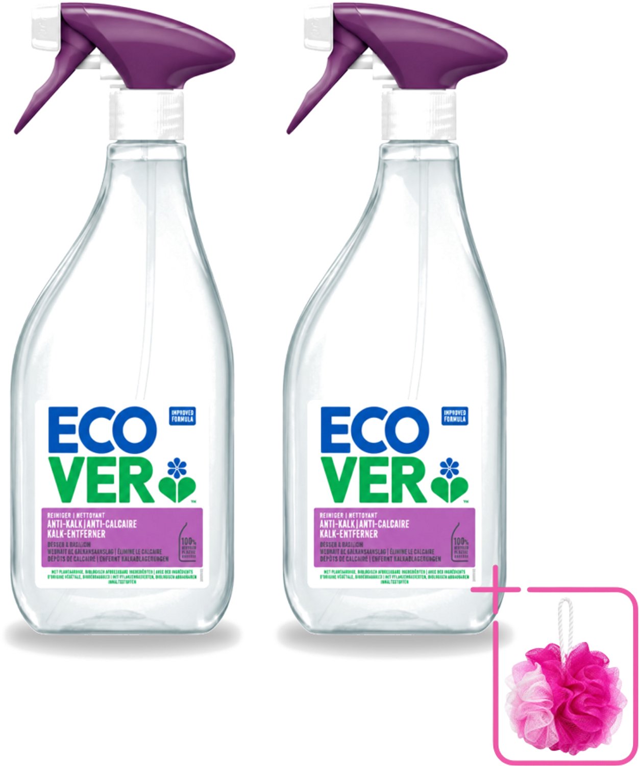 2 x Ecover - Kalkreiniger - Bessen & Basilicum - 500 ml - Bulkverpakking - Kalkverwijderen - Douchemop - Kalkaanslag