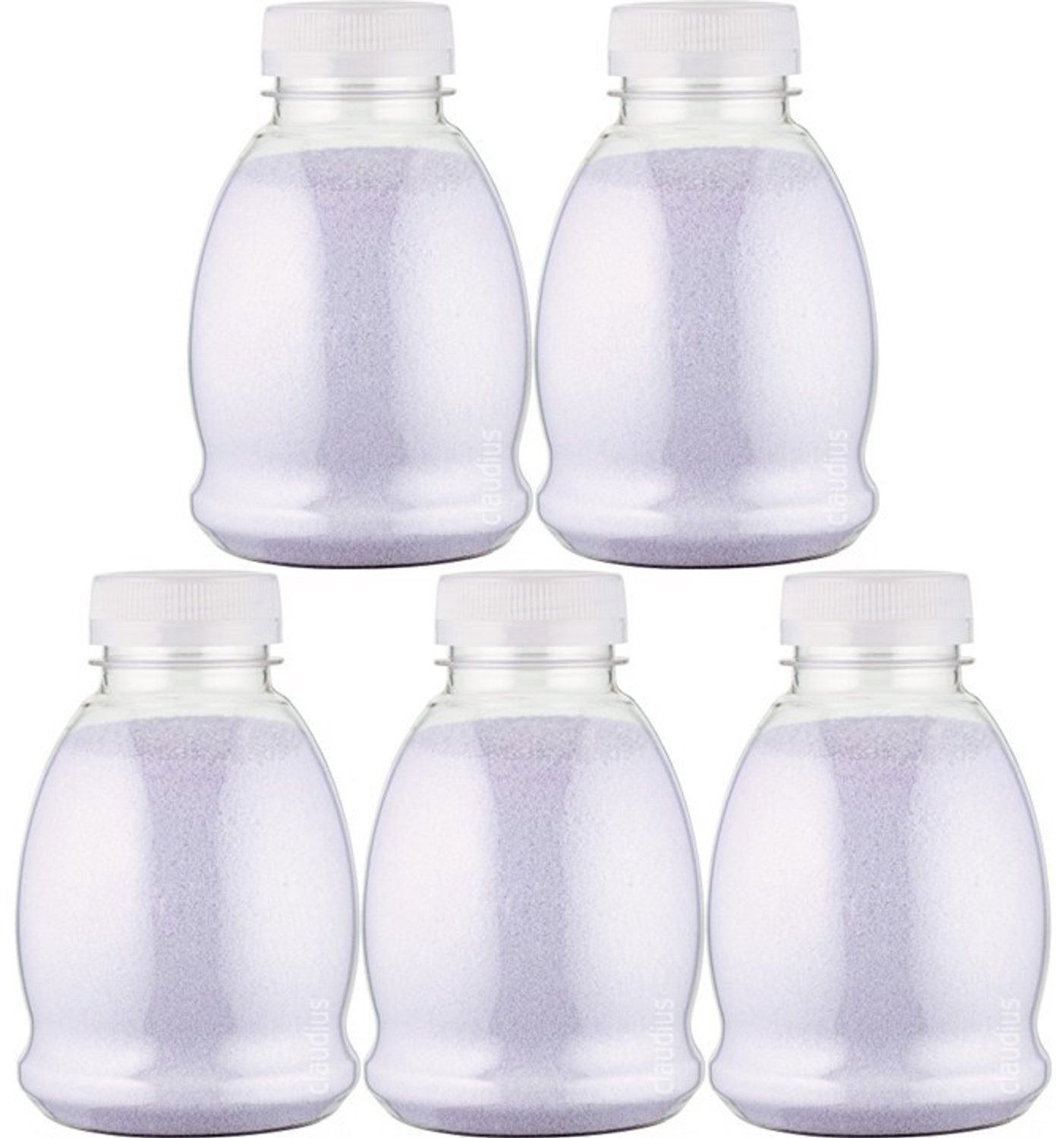 Claudius Scrubzout lavendel - 375 gram - Fles met transparante dop - Set van 5 stuks - Hydraterende Lichaamsscrub - Body Scrub