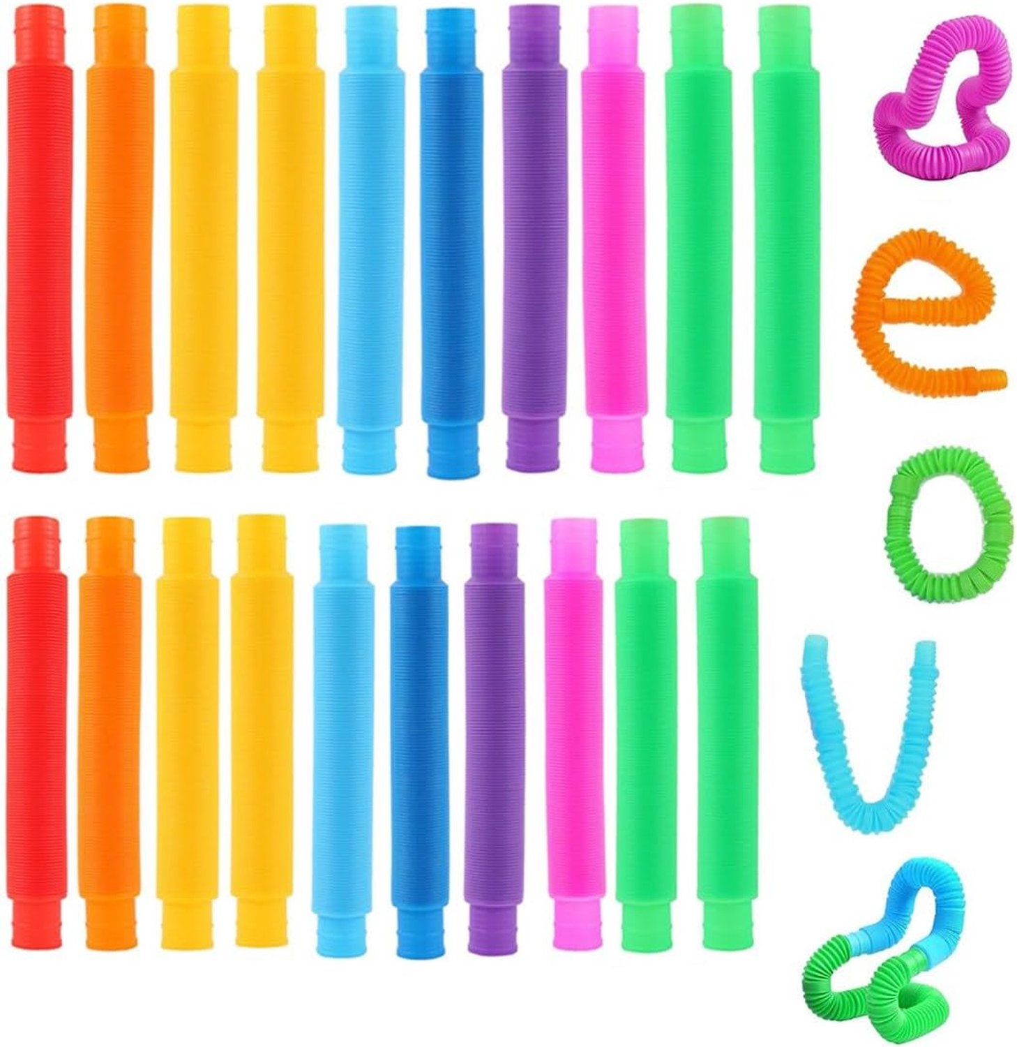20 stuks speelbuizen voor kinderen, kleurrijke pop-tubes, mini-pop-buizen voor kinderen, pedagogisch en sensorisch speelgoed, sensorisch speelgoed, geschikt voor kinderen, jongeren en volwassenen (Ø