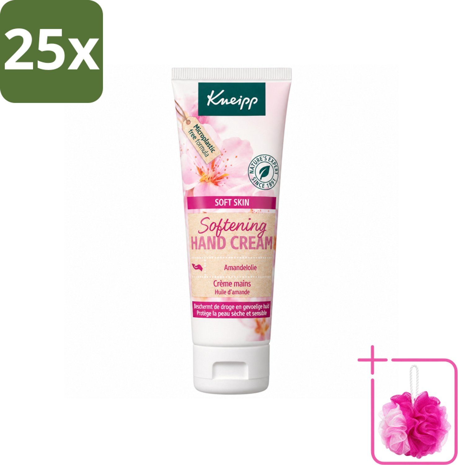 25 x Kneipp - Handcrème - Soft Skin - Amandelbloesem - 75 ml - Bulkverpakking - Handcrème - Douchemop - Droge handen