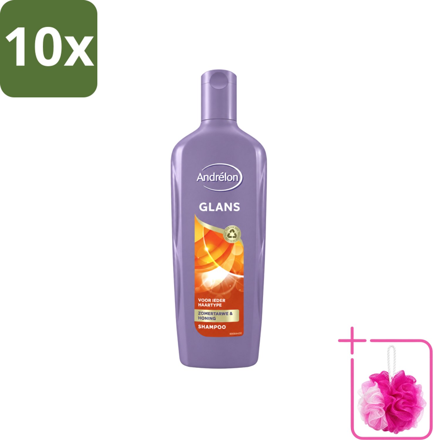 10 x Andrélon - Glans - Shampoo - 300 ml - Bulkverpakking - Glans haar - Douchemop - Natuurlijke glans
