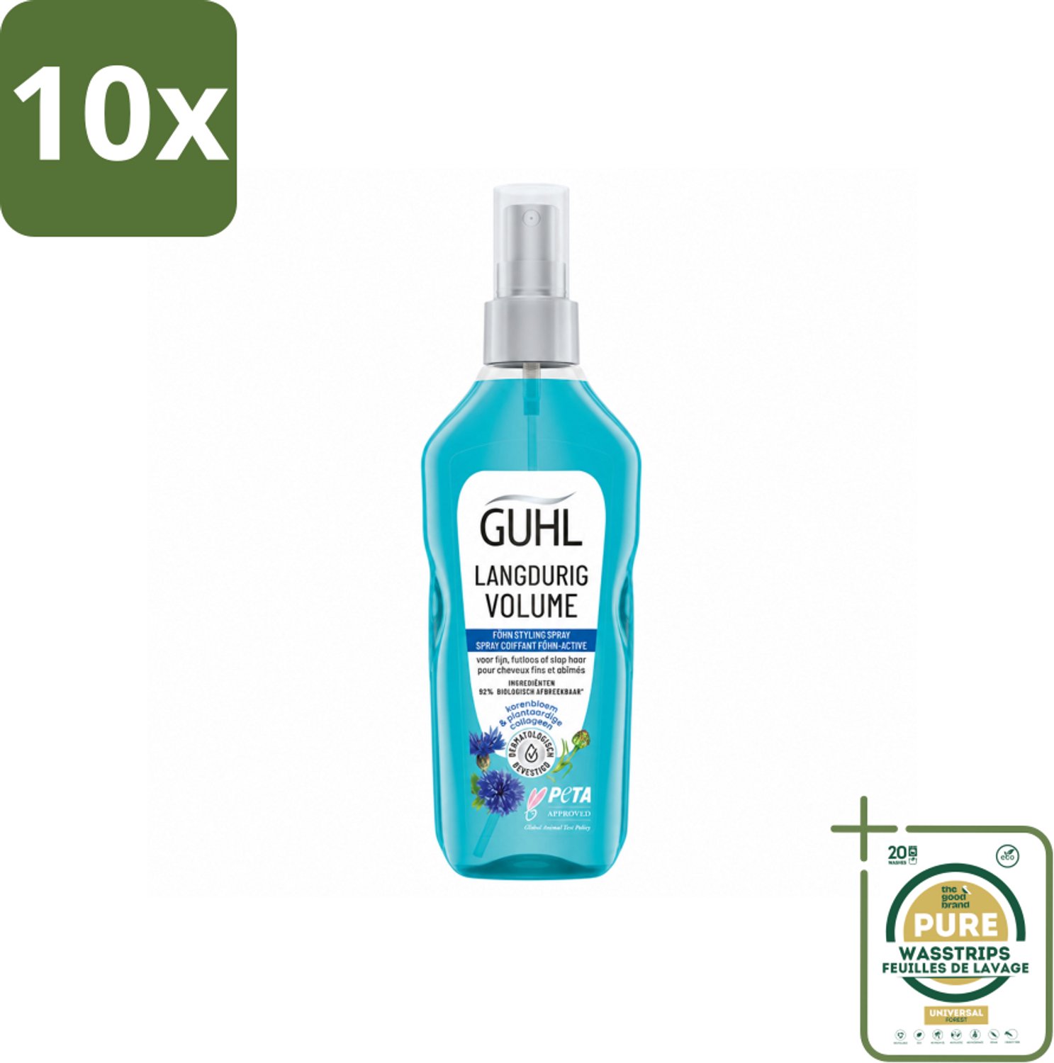 10 x Guhl - Styling Spray - Föhn Active - 125 ml - Wasstrips - Haarspray - Volume - Grip - Body - Haartype