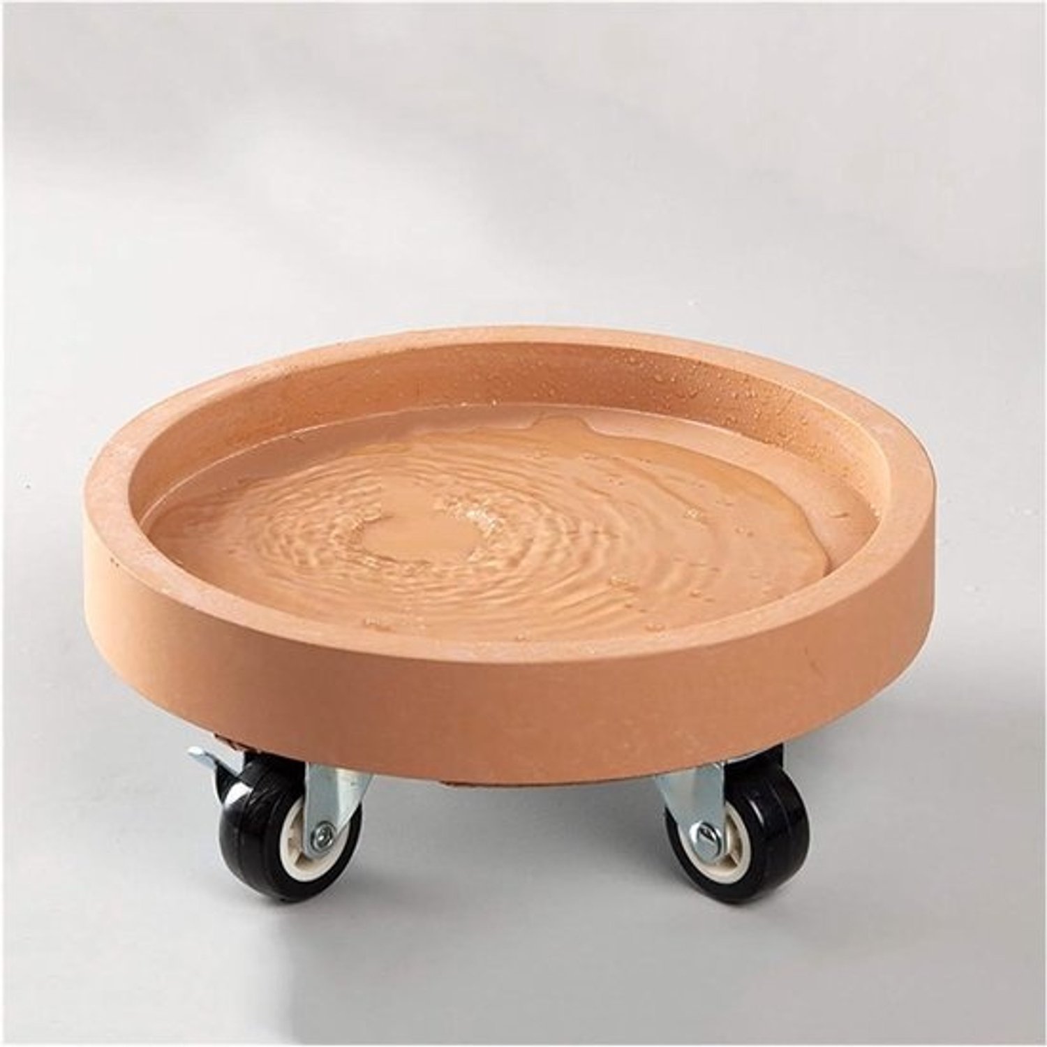 Plantentrolley op wielen - Rollende plantenschaal - Voor zware potten - 360 graden draaiende wielen - 24 cm diameter - Oranje