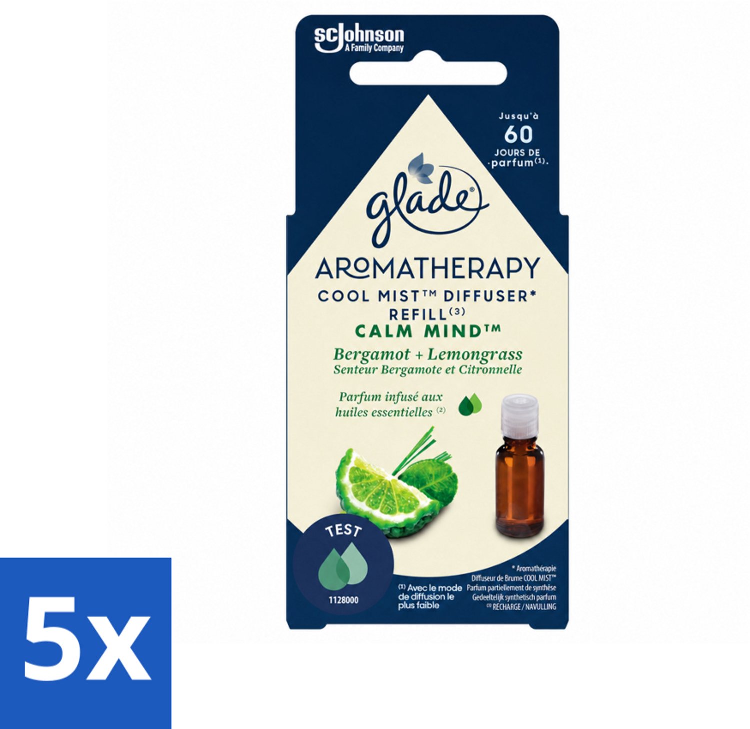 5 x Glade – Aromatherapy Mist Diffuser Navulling – Calm Mind – 17,4 ml - Voordeelverpakking - 5 stuks