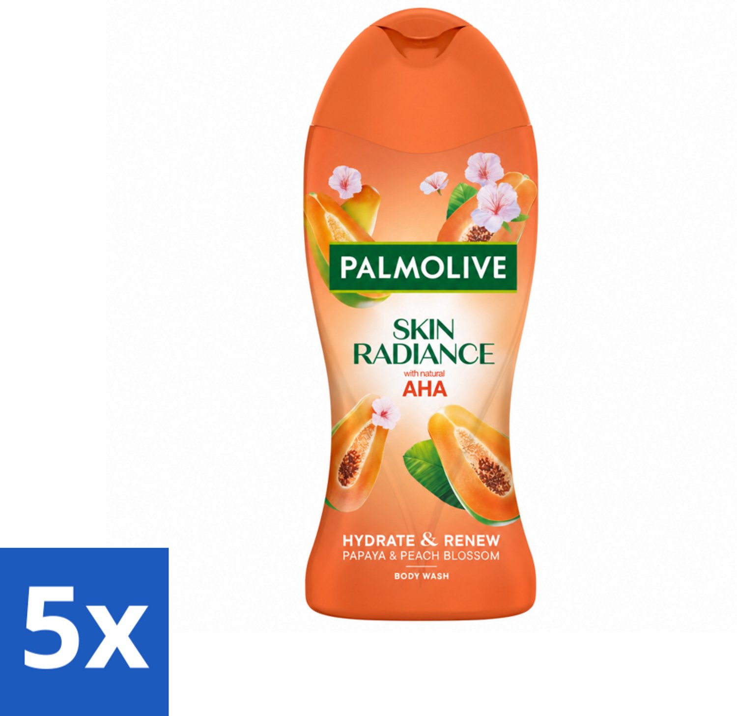 5 x Palmolive – Douchegel – Skin Radiance Papaya Peach – 250 ml - Voordeelverpakking - 5 stuks