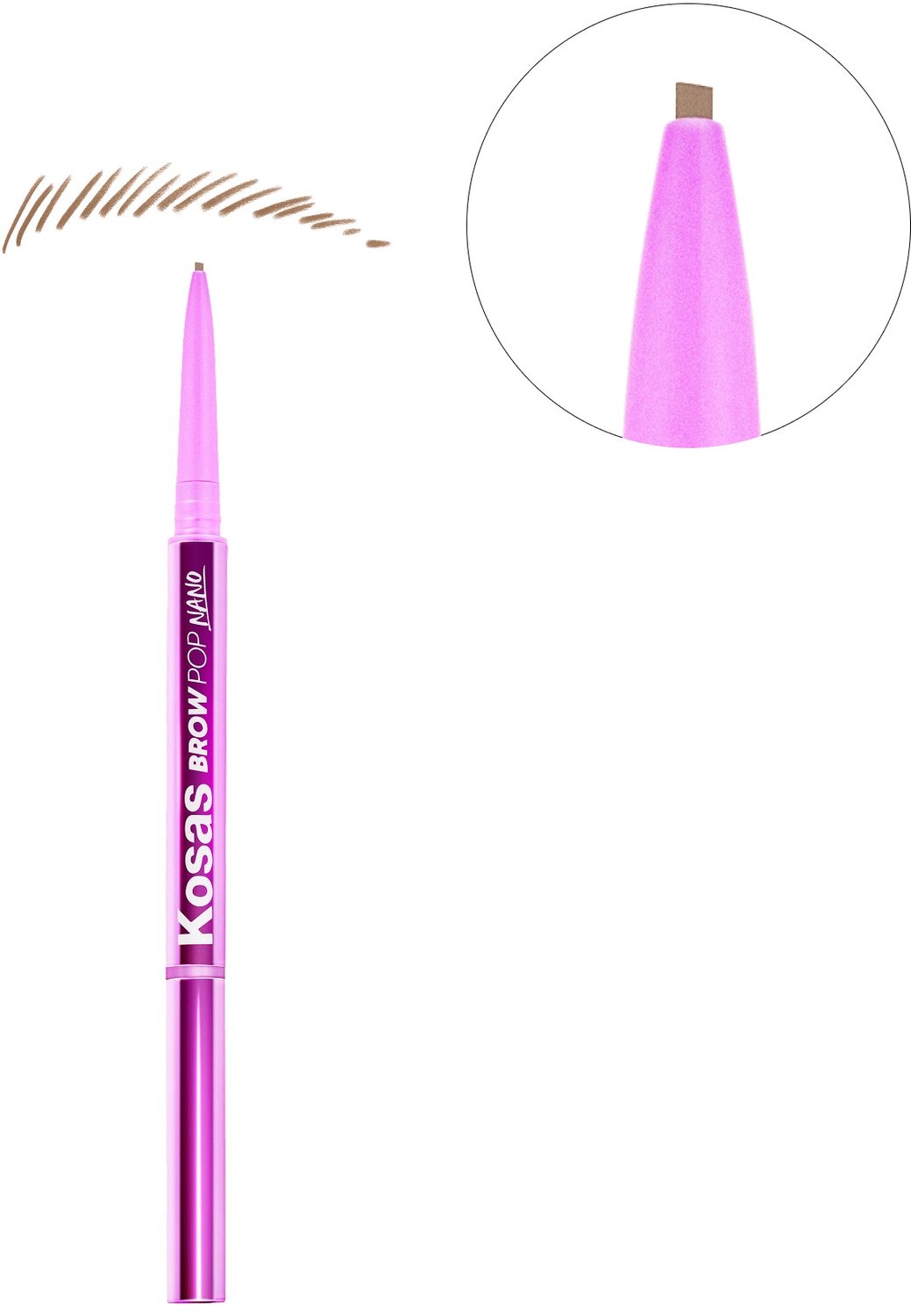 Kosas - Brow Pop Nano Ultra-Fine Detailing Brow Pencil - Wenkbrauwpotlood 0,03 g - Soft Brown