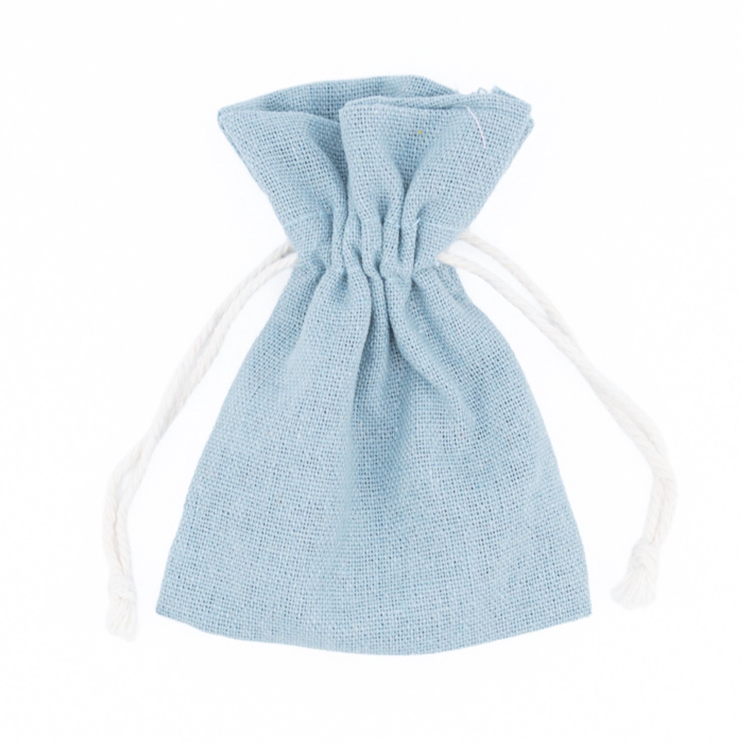 Katoenen cadeauzakjes - blauw - 9 x 12 cm - 100% gerecycled - 10 stuks