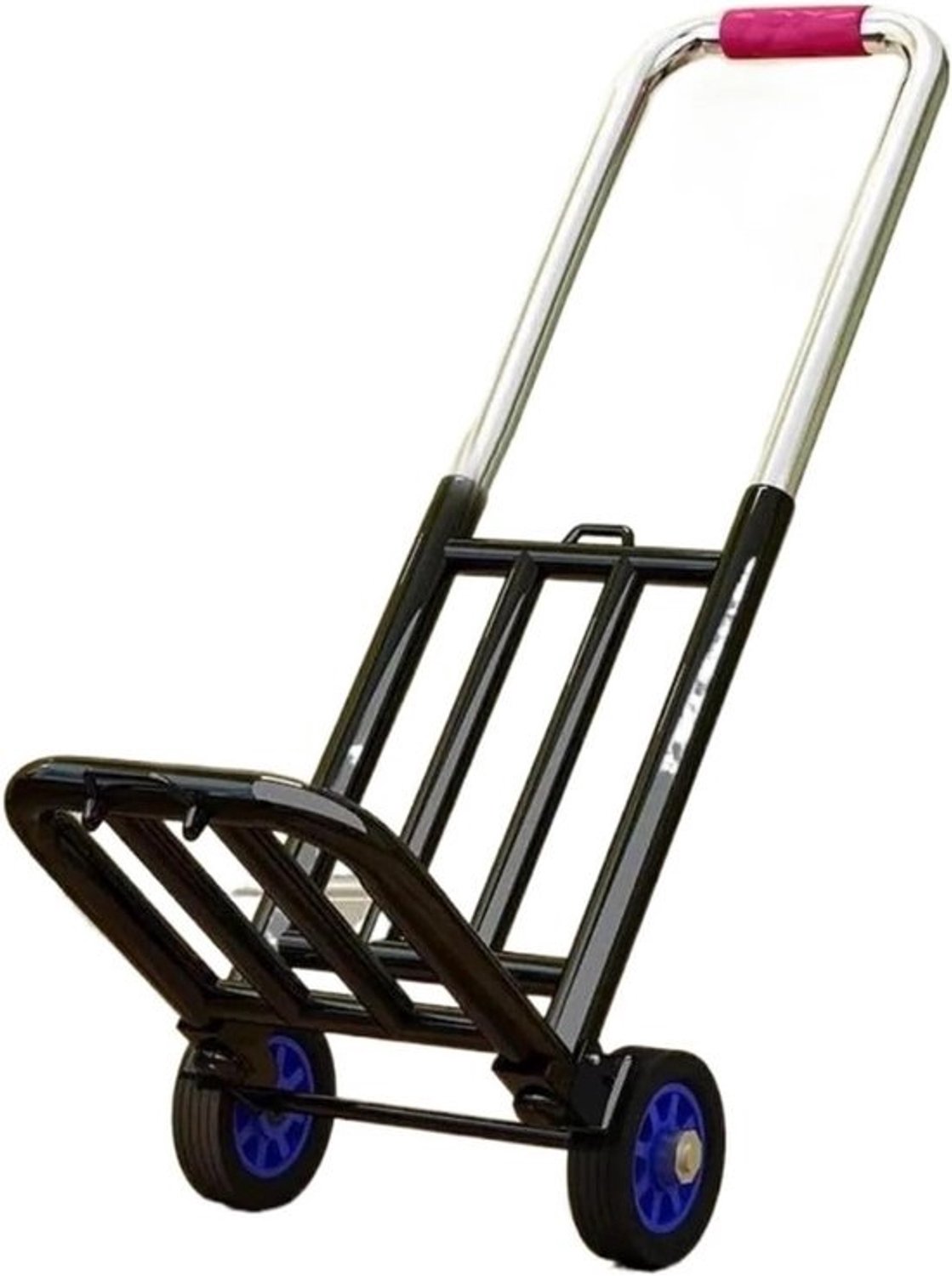 Opvouwbare steekwagen - Boodschappentrolley en bagagekar - Zware lasten verplaatsen - Trapklimmer - 70 kg laadvermogen - Zwart