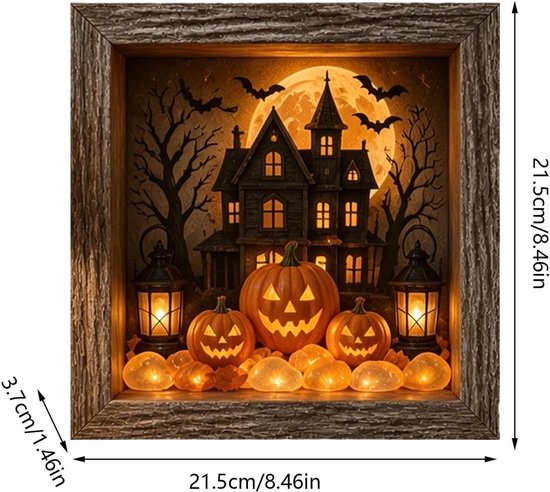 Halloween Herinneringsdoos Gotische Decoratieve Lichtgevende 21,6 — afbeelding 3