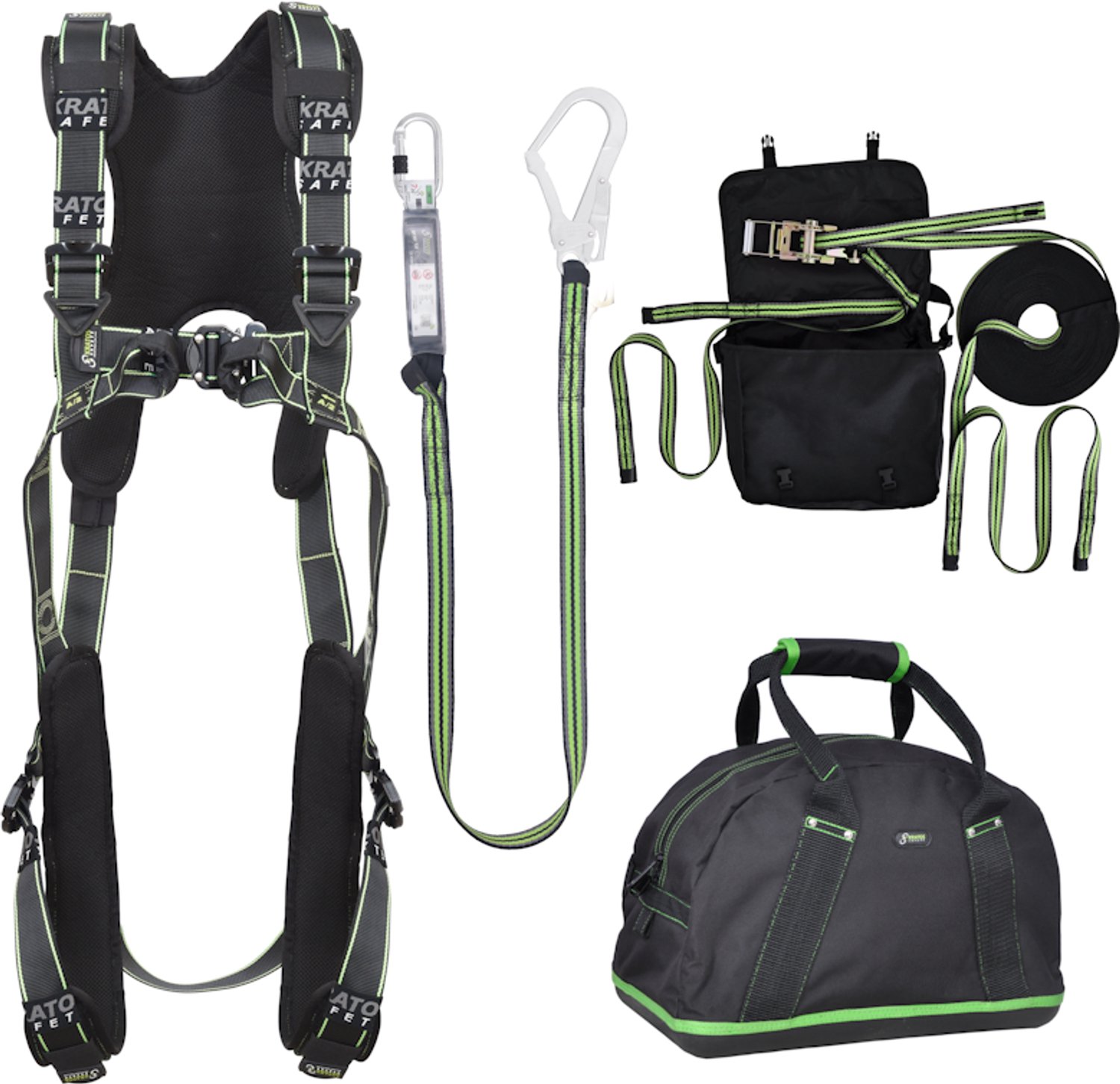 Kratos complete set valbeveiliging comfort - Horizontale leeflijn - Leeflijn band - Maat M-L