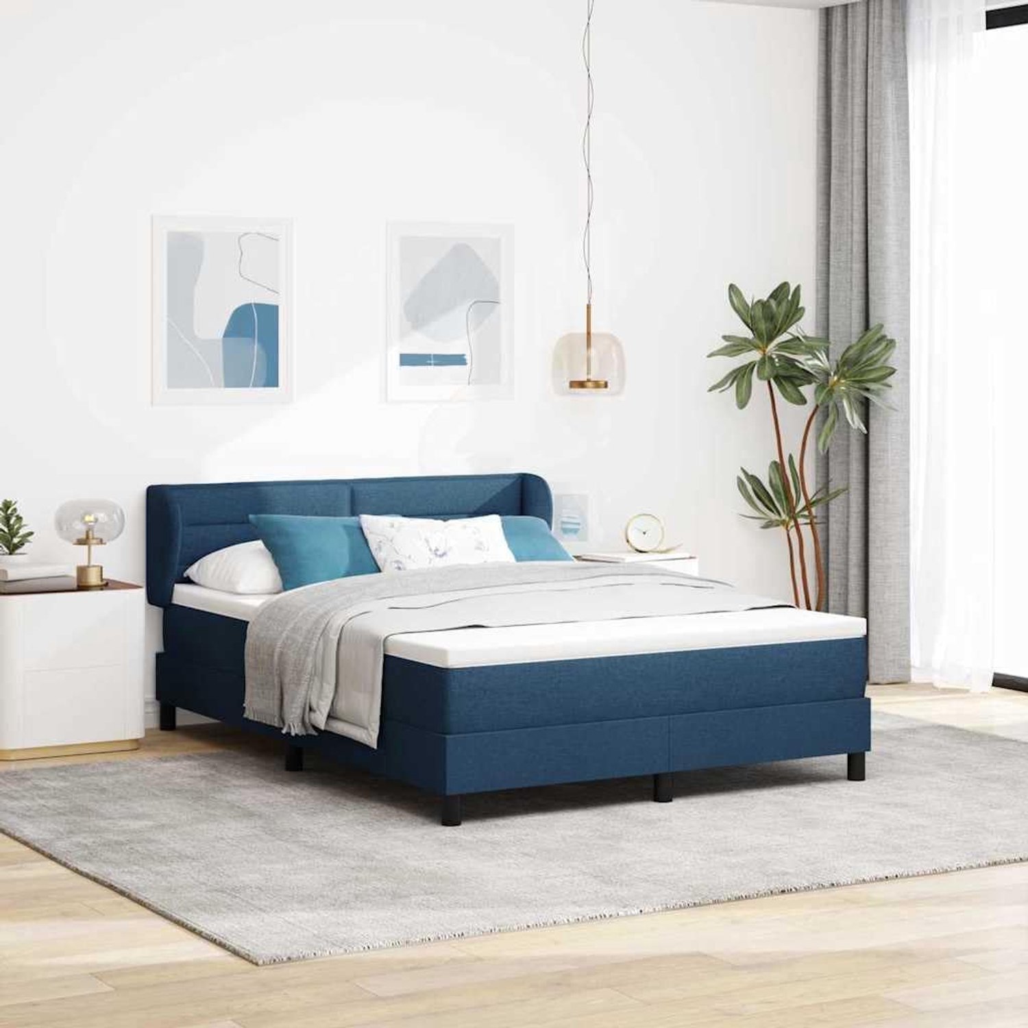 Modern design verstelbaar hoofdbord 160x200 cm Blauw