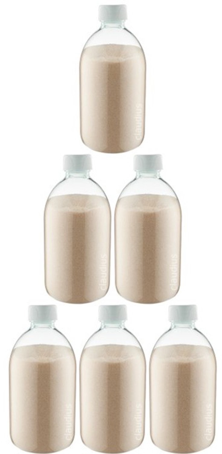 Claudius Scrubzout Amandel 650 gram - Fles met witte dop - set van 6 stuks - Hydraterende Lichaamsscrub - Body Scrub