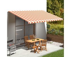 Tuinluifel, balkonluifel, luifelbespanning, geel en oranje, 5 x 3 m, voor terras en balkon
