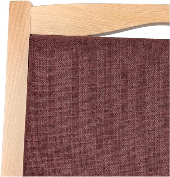 Seniorenstoel - met hoge leuning - Comfortabele zorgstoel - Voor veilig zitten - Massief beukenhouten frame - 103 cm hoog - Lava-oranje — afbeelding 3
