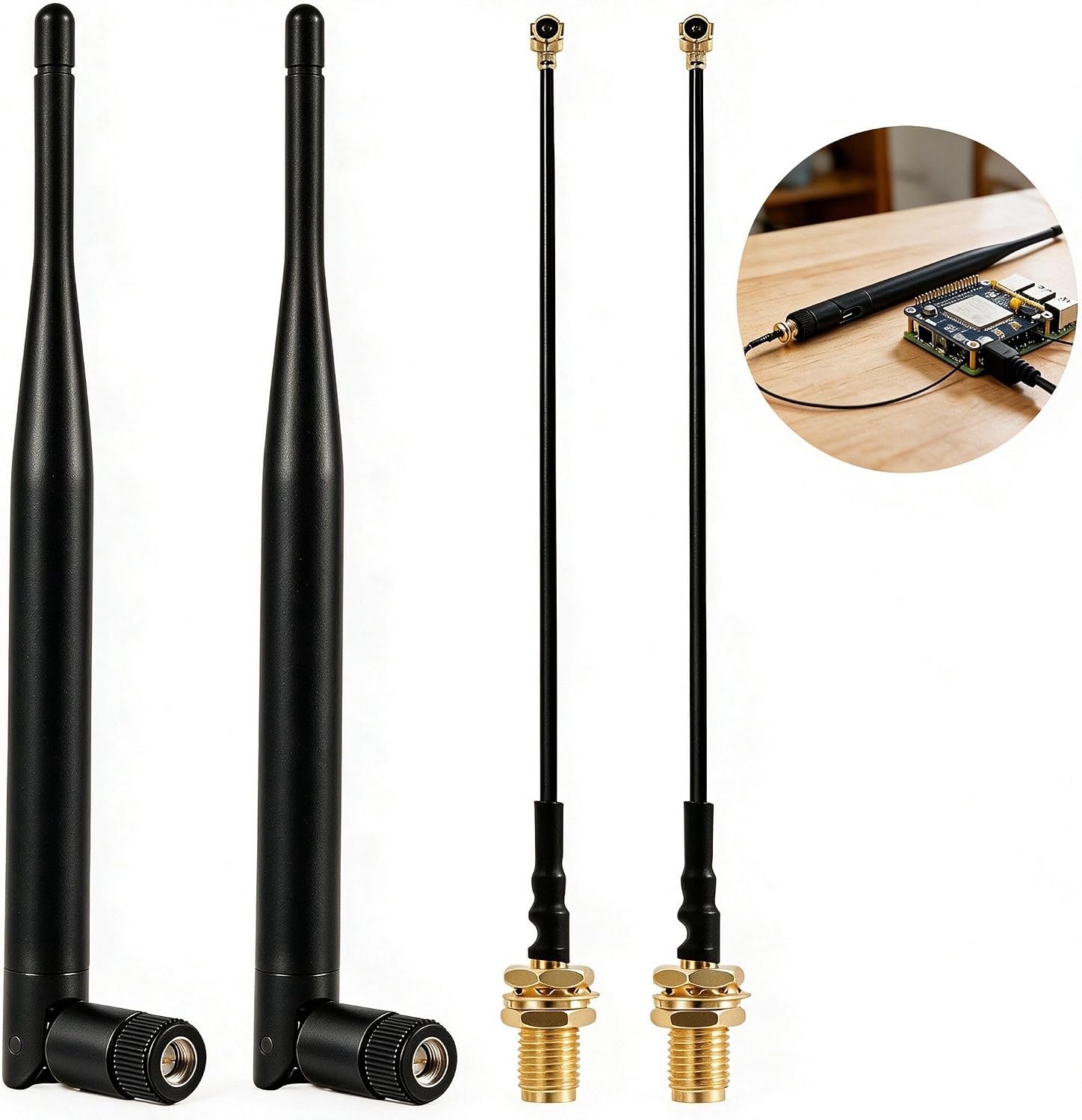 2 antennes 868 MHz Lora 5dBi, SMA-stekker met RF-kabel
