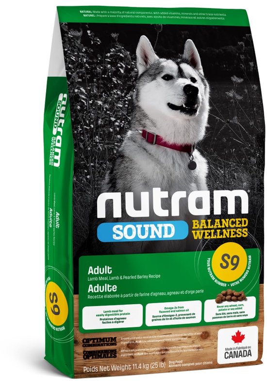 Nutram hondenvoer Adult Lam S9 11,4 kg - Hond