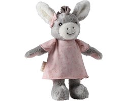 Speelgoed ezel Emmi - Zachte knuffel - Babyspeelgoed - Met rammelaar - Groot - Zachtroze