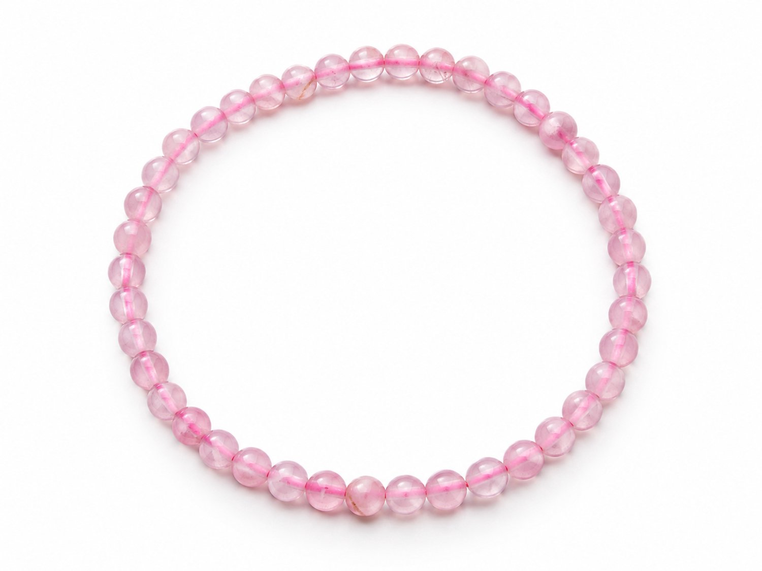 Rozenkwarts Armband 4 mm – Natuursteen Kralen – 17 cm – Elastisch – Unisex – Rozenkwarts - Rozenkwarts Armband – Armband – Fijne sieraden – Rozenkwarts – Armband met kleine kralen – Natuursteen armban