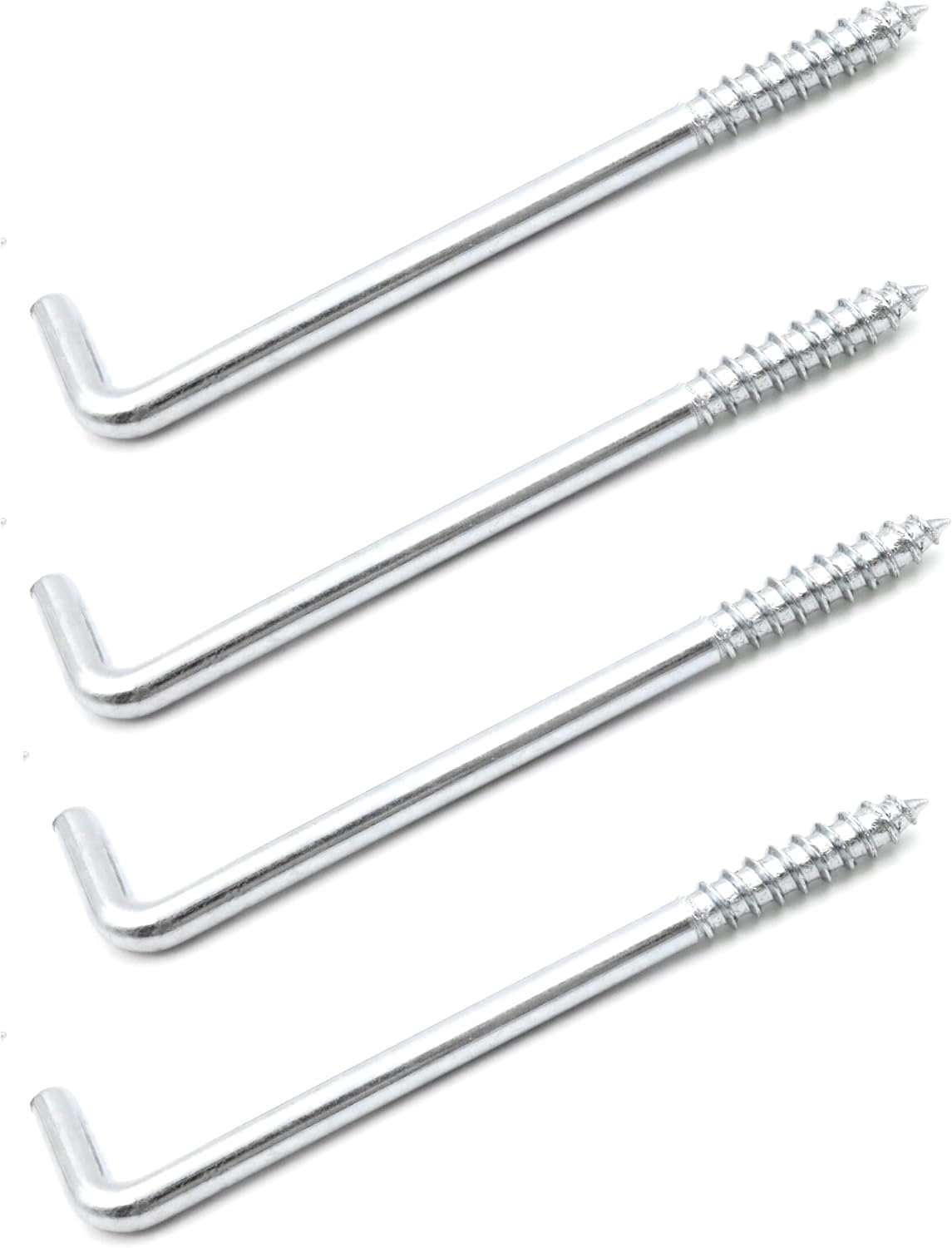 4x Rechte Schroefhaken 100mm Staal Verzinkt - Wand & Plafond