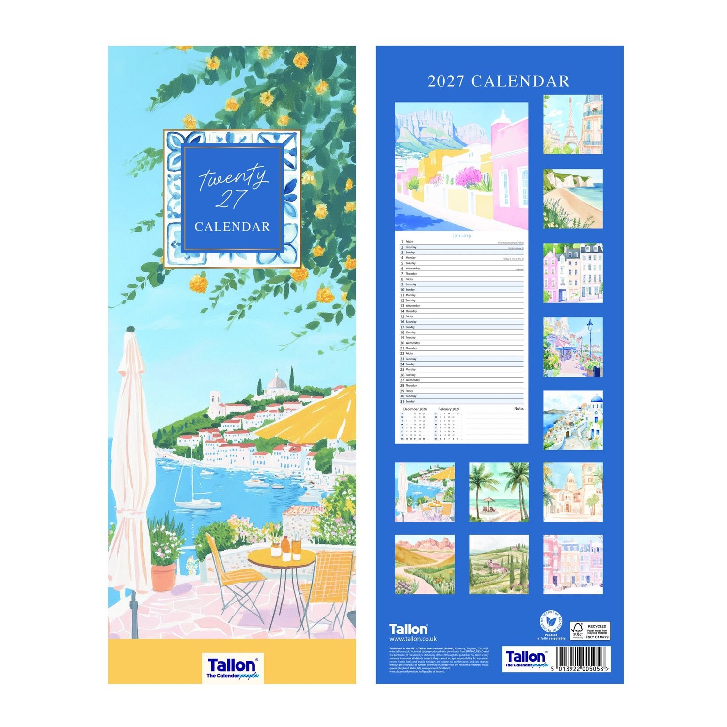 Mixed Illustrative Kalender 2027 Slimline