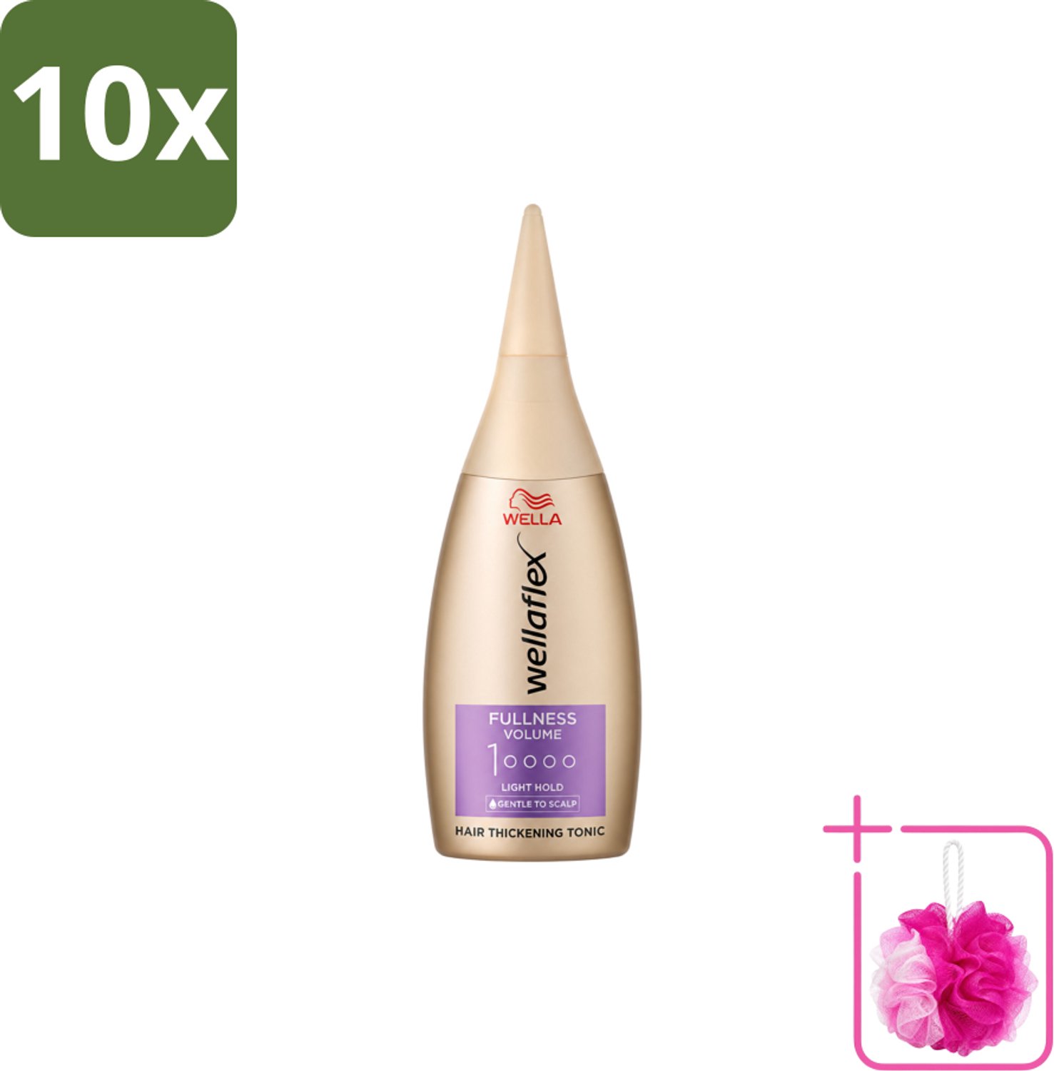 10 x Wella – Flex Fullness Volume – Haar Tonic – 100 ml - Bulkverpakking - Haarverdikker - Douchemop - Volume