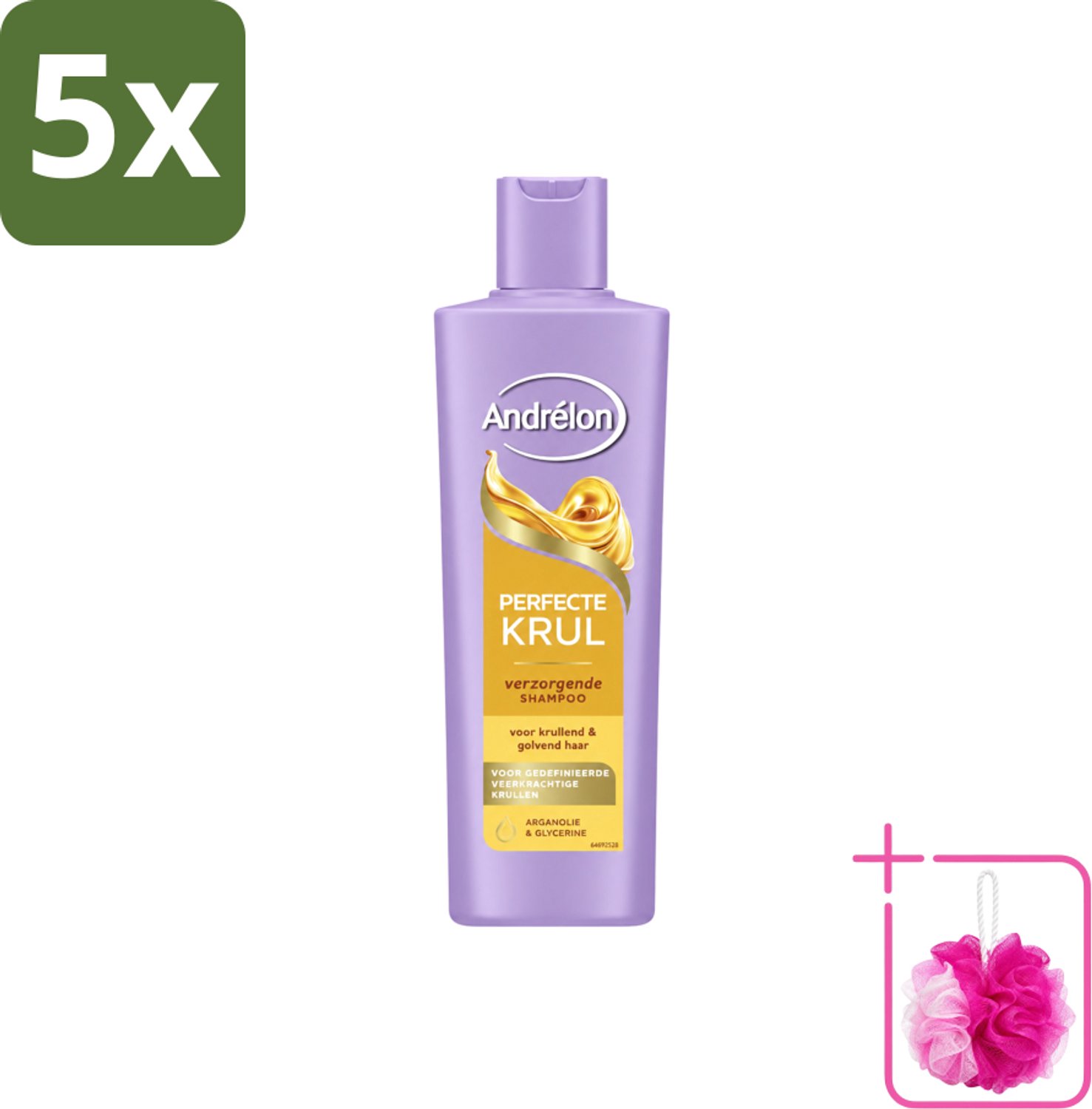 5 x Andrélon – Shampoo – Perfecte Krul – 250 ml - Bulkverpakking - Krullen verzorging - Douchemop - Krulshampoo