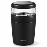 FLASKE Muesli Bowl 720ML - Gobelet à Yaourt à Emporter - Gobelet Petit-Déjeuner - Lunchpot - Boîte à Salade - Pour Yaourt, Flocons d'Avoine & Salade - Anti-fuite & Isolant - Noir/Nuit
