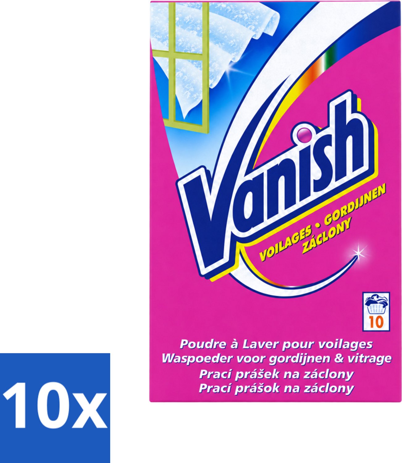 10 x Vanish Gordijnen - Waspoeder - Voor Gordijnen & Vitrage - 10 Wasbeurten - Voordeelverpakking - 10 stuks