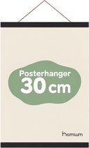Porte-affiche (30 cm) en bois noir avec fermeture magnétique | A3 | système de suspension d'affiche - cadre d'affiche - cadre d'affiche - clip d'affiche - support d'affiche