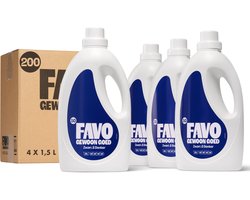 Favo Vloeibaar Wasmiddel - Zwart & Donker - 4 x 50 = 200 wasbeurten - Voor zwarte & donkere was - Effectief vanaf 20 °C - Voordeelverpakking