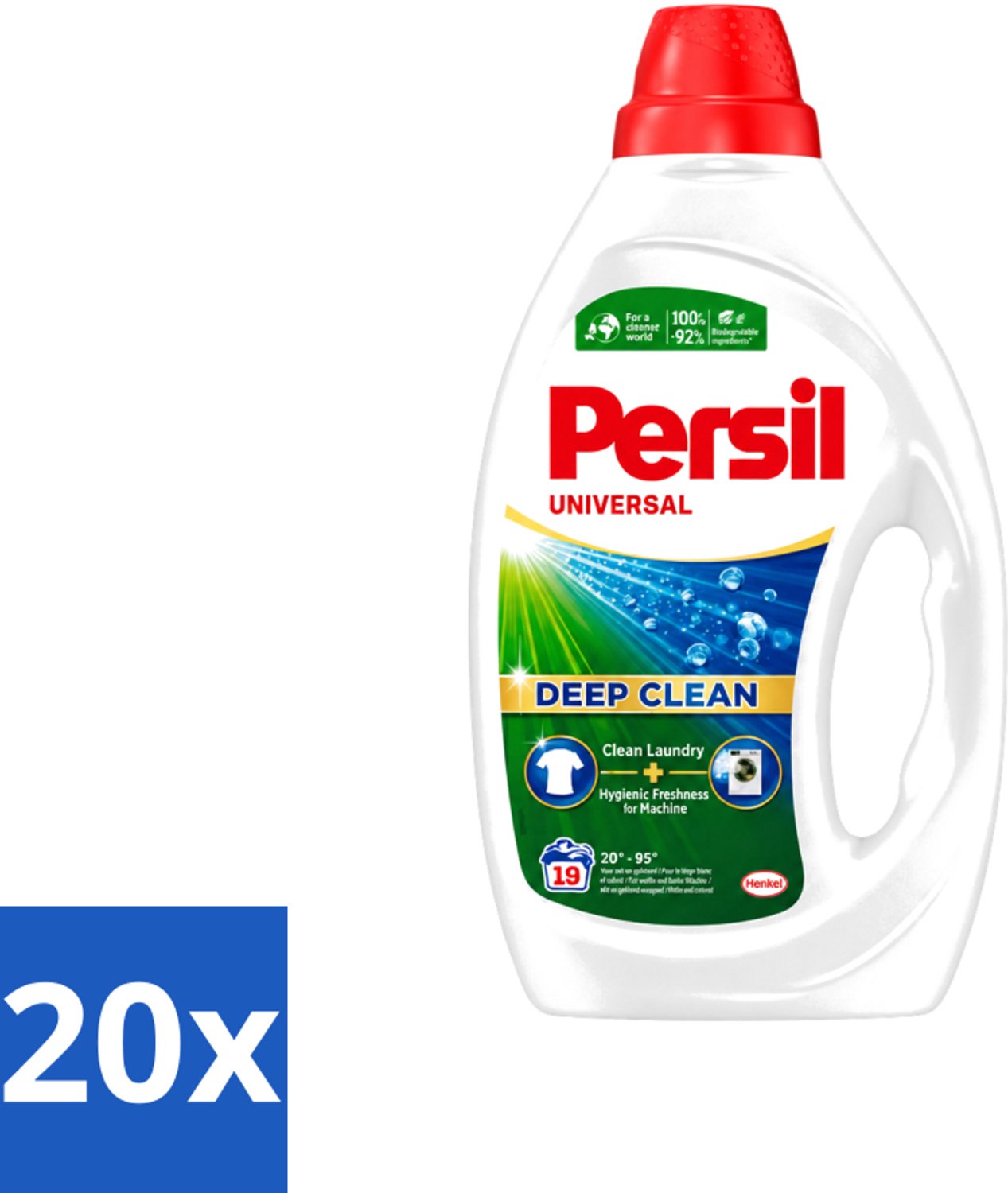 20 x Persil Universal - Deep clean - Vloeibaar Wasmiddel - Witte en Gekleurde Was - 19 Wasbeurten - Voordeelverpakking - 20 stuks