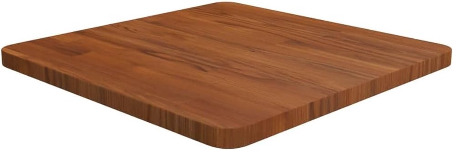 Eettafelblad, houten tafelblad, vervangingsplaat voor tafel, geschikt voor restaurant, café, hotel, eetkamer, vierkant, donkerbruin, 50 x 50 x 2,5 cm, eiken behandeld