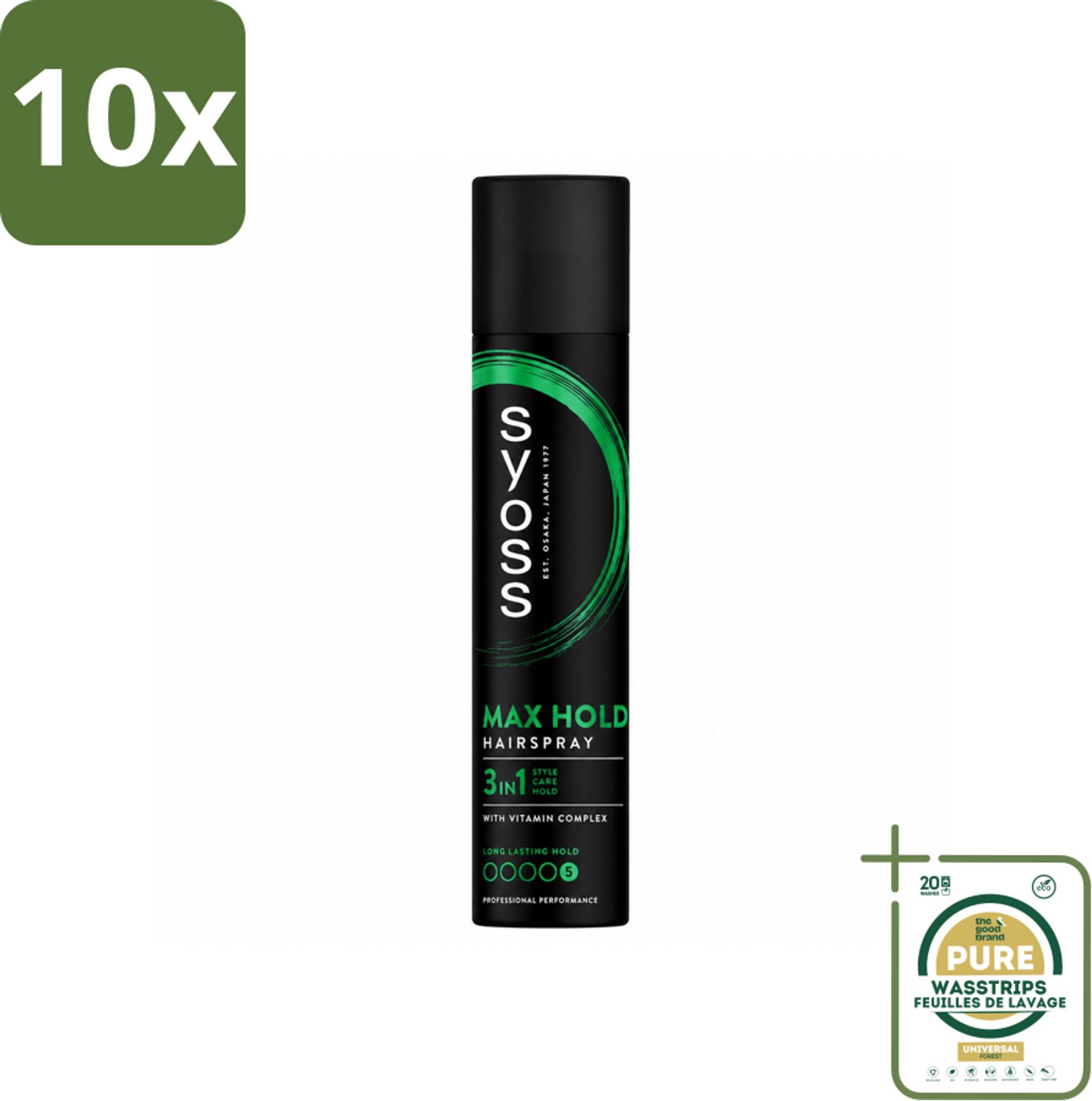 10 x Syoss - Max Hold - Haarspray - 300 ml - Wasstrips - Haarspray - Haarlak - Styling - Haartype - Haarverzorging