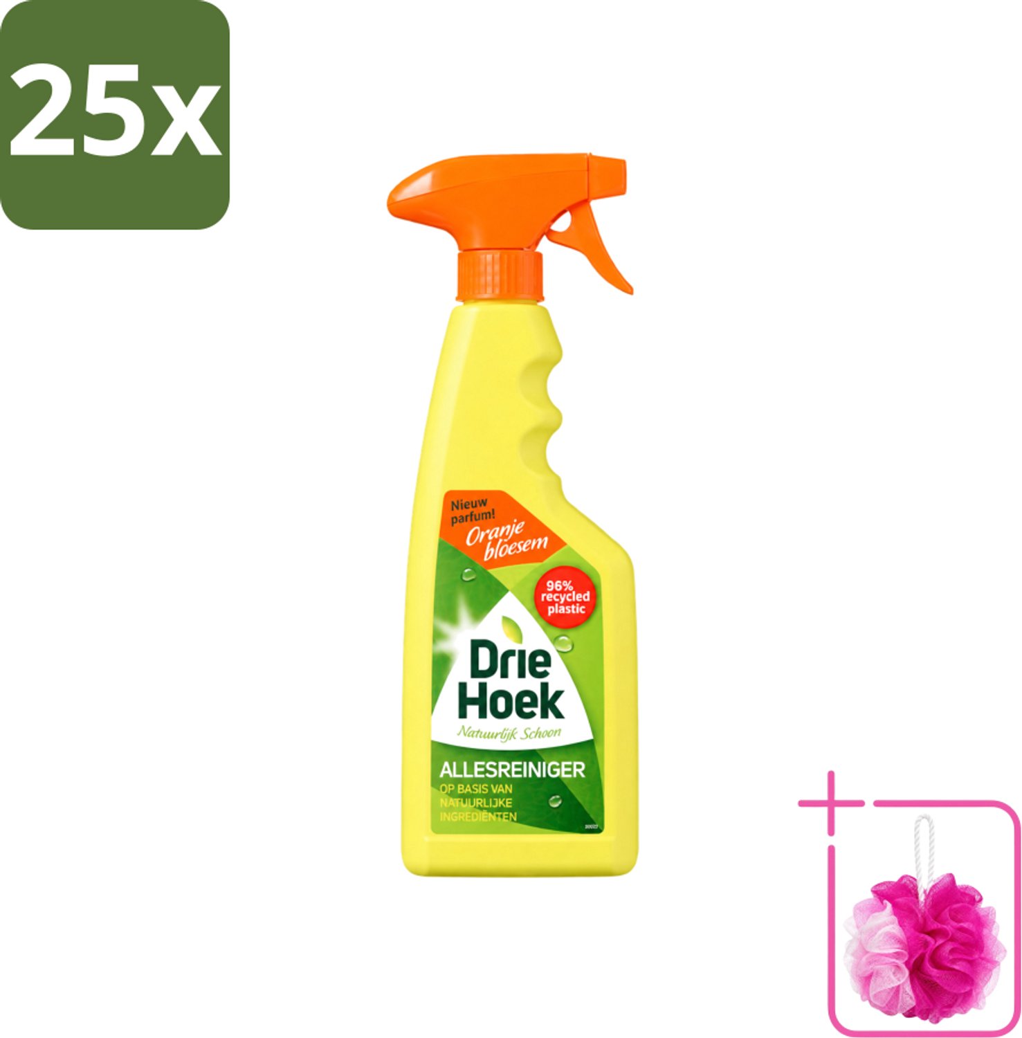 25 x Driehoek – Spray Allesreiniger – Oranjebloesem – 500 ml - Bulkverpakking - Allesreiniger spray - Douchemop - Reinigen