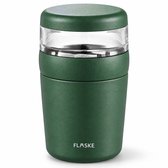 FLASKE Muesli Bowl 720ML - Gobelet à yaourt à emporter - Gobelet à petit-déjeuner - Boîte à lunch - Boîte à salade - Pour yaourt, flocons d'avoine et salade - Étanche et isolant - Vert/Mousse