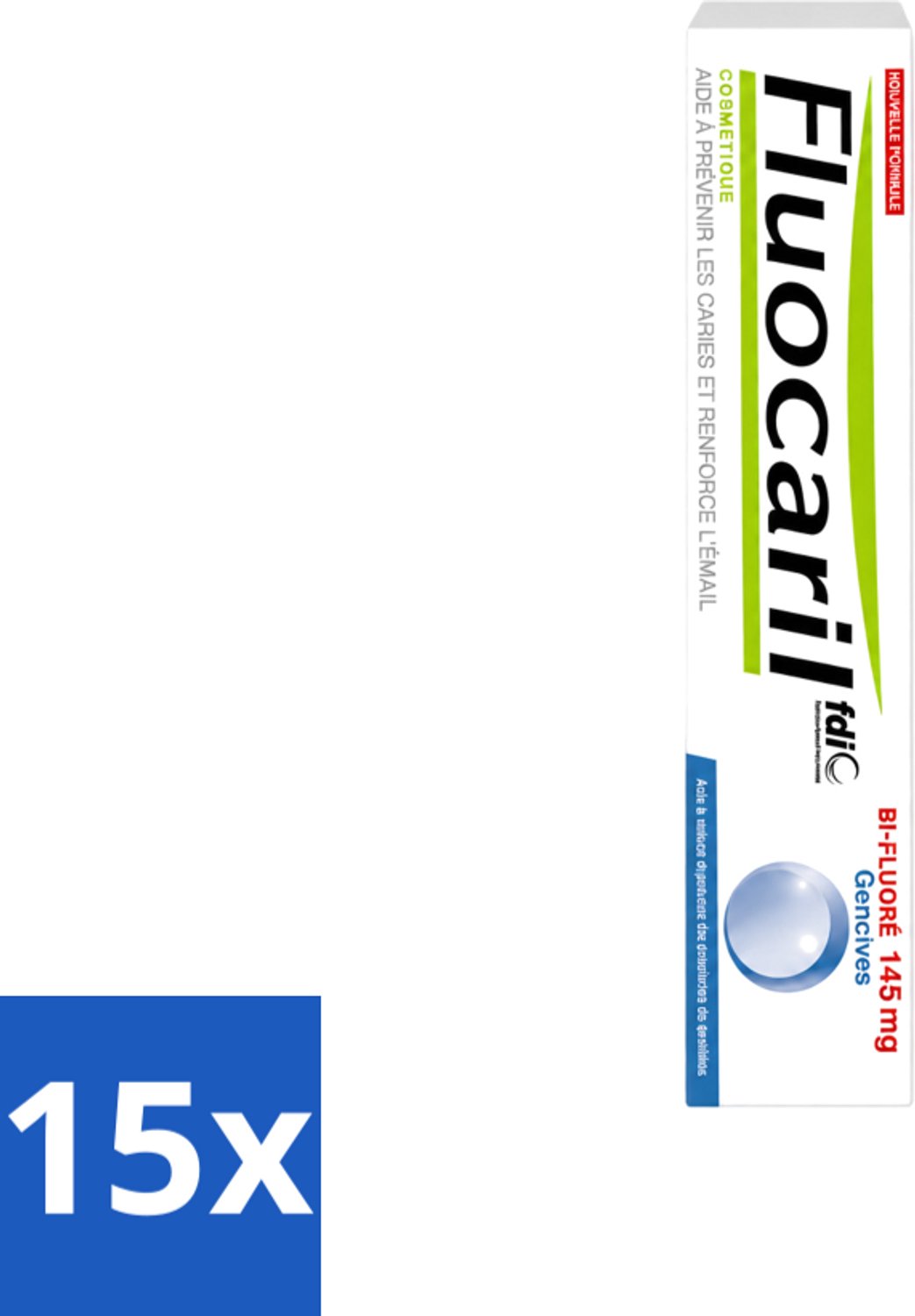 15 x Fluocaril - Tandpasta - Met Fluoride - 75 ml - Voordeelverpakking - 15 stuks