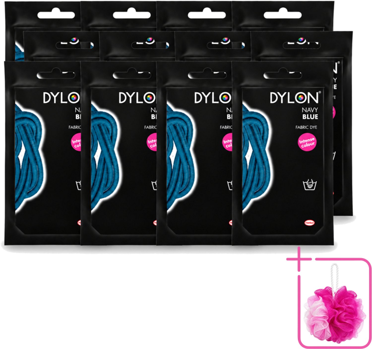12 x DYLON – Textielverf Handwas – Navy Blue – 50 g - Bulkverpakking - Navy Blue - Douchemop - Marineblauw