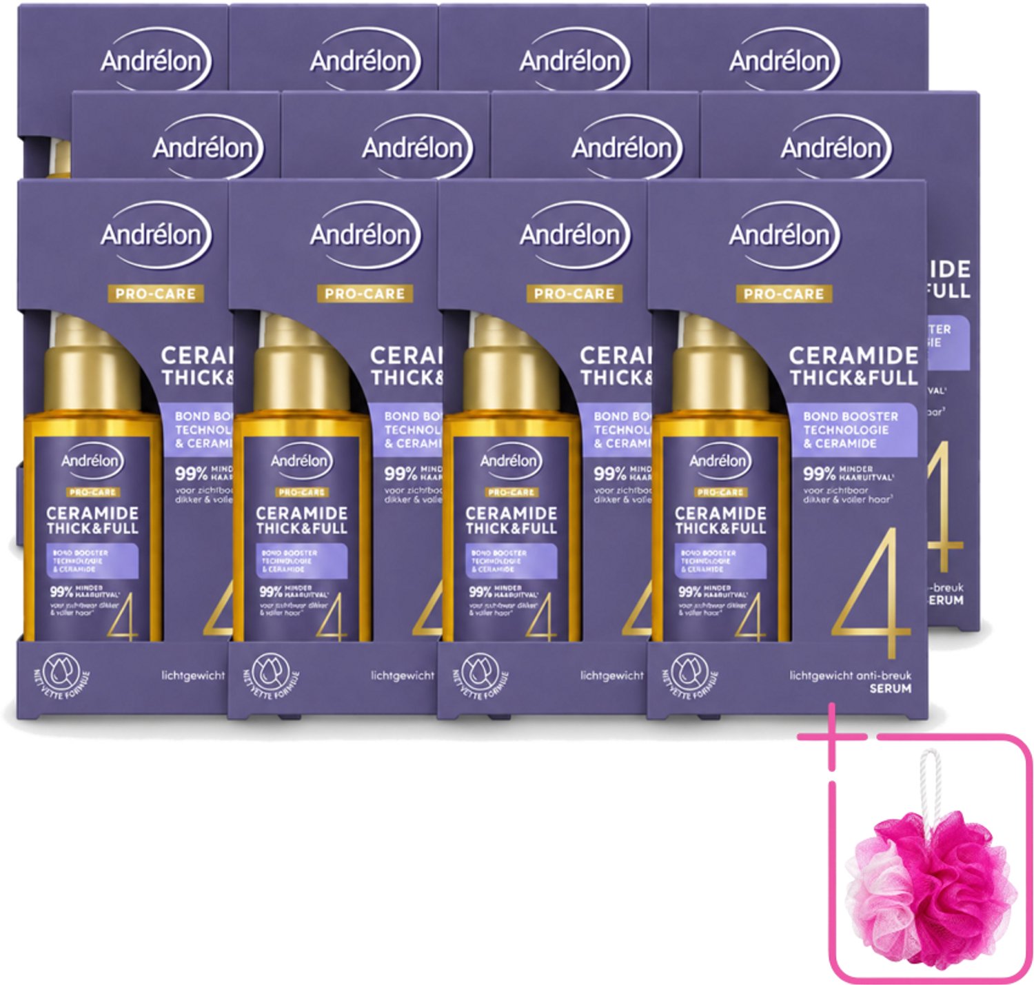 12 x Andrélon – Serum – Pro Care – 50 ml - Bulkverpakking - Fijn haar verzorging - Douchemop - Dun haar verzorging