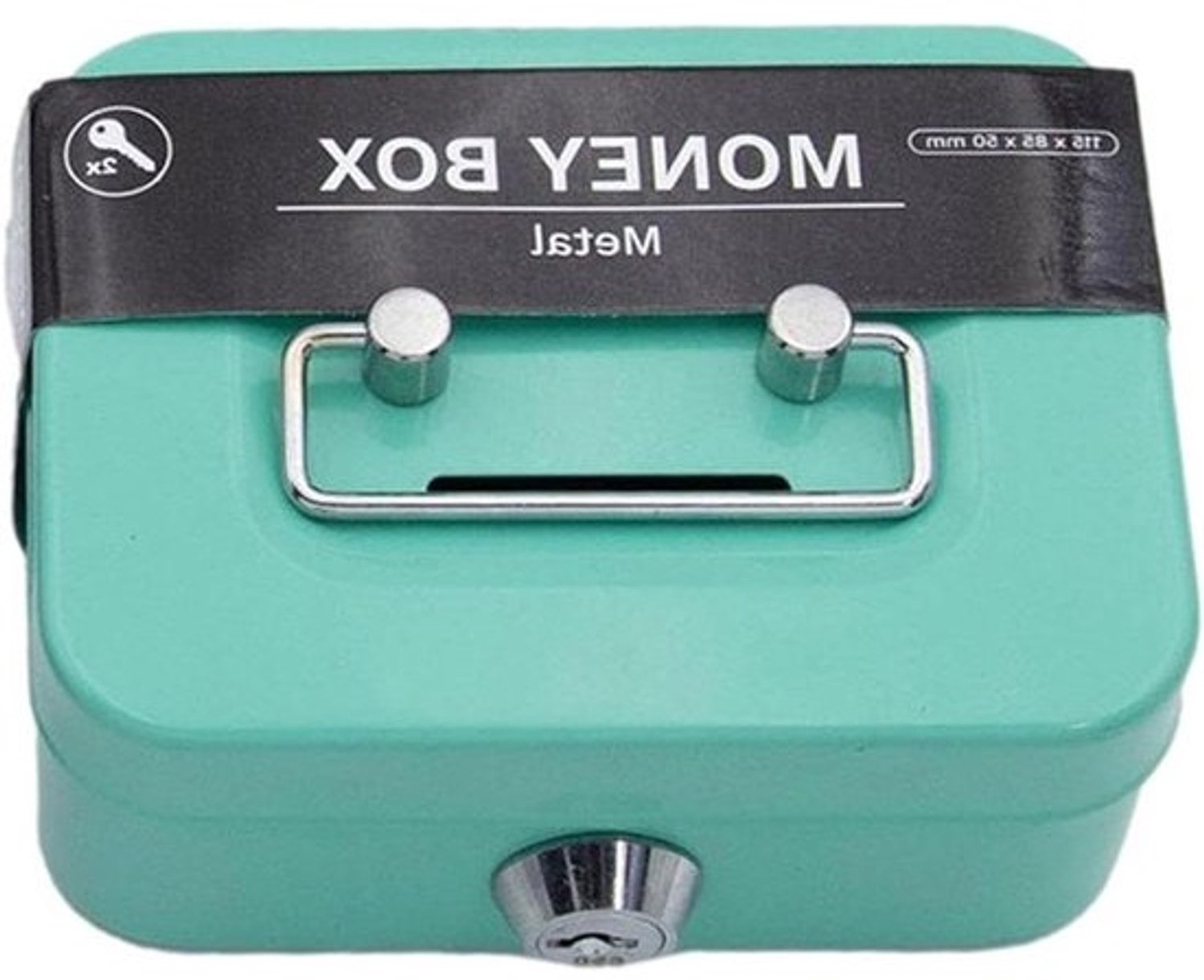 Compacte geldkluis - Beveiligingsbox - Veilige opslag - Sleutelvergrendeling - 11.5 cm - Groen