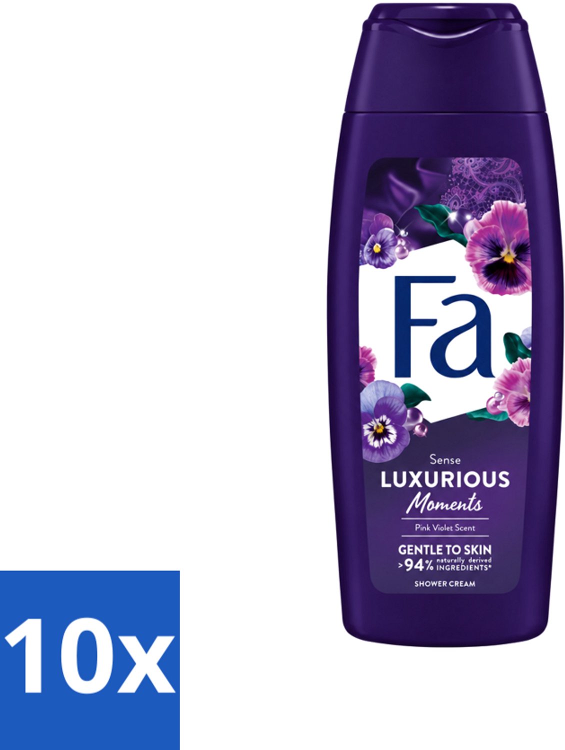 10 x Fa - Luxurious Moments - Douchecrème - Roze Viooltjes - 250 ml - Voordeelverpakking - 10 stuks