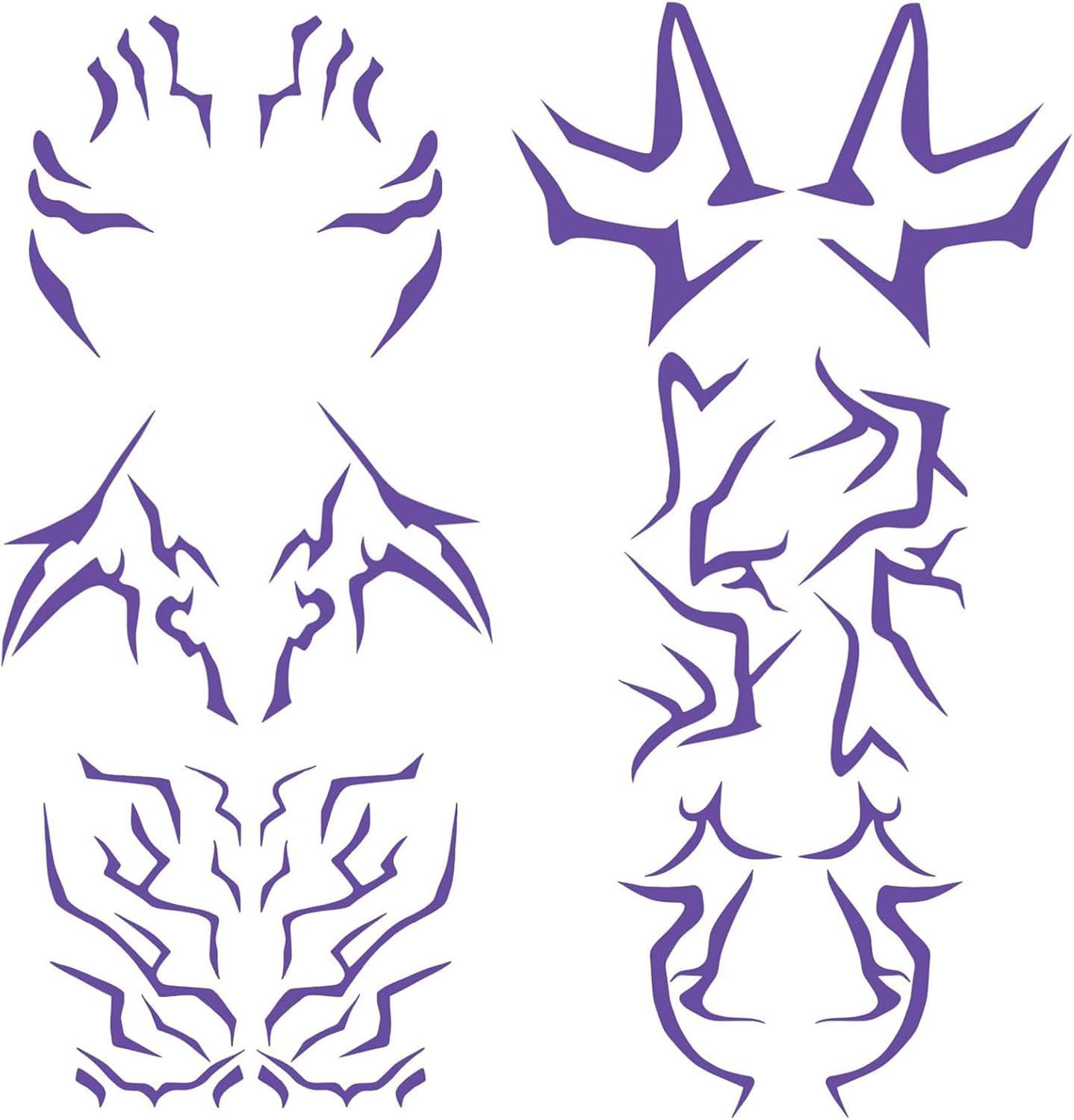 6 vellen demonen tatoeages, anime-accessoires, demonen tattoostickers, tijdelijke lichaamstoeages, anime-verkleden, rekwisieten, make-upstickers, voor feesten, dansevenementen, feestjes enz