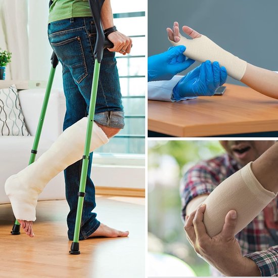 Ondersteunende Elastische Bandage voor Sport, Wasbaar en Herbruikbaar, Ideaal voor Grote Knieën en Middelgrote Thighs, Katoen en Spandex, Wit — afbeelding 4