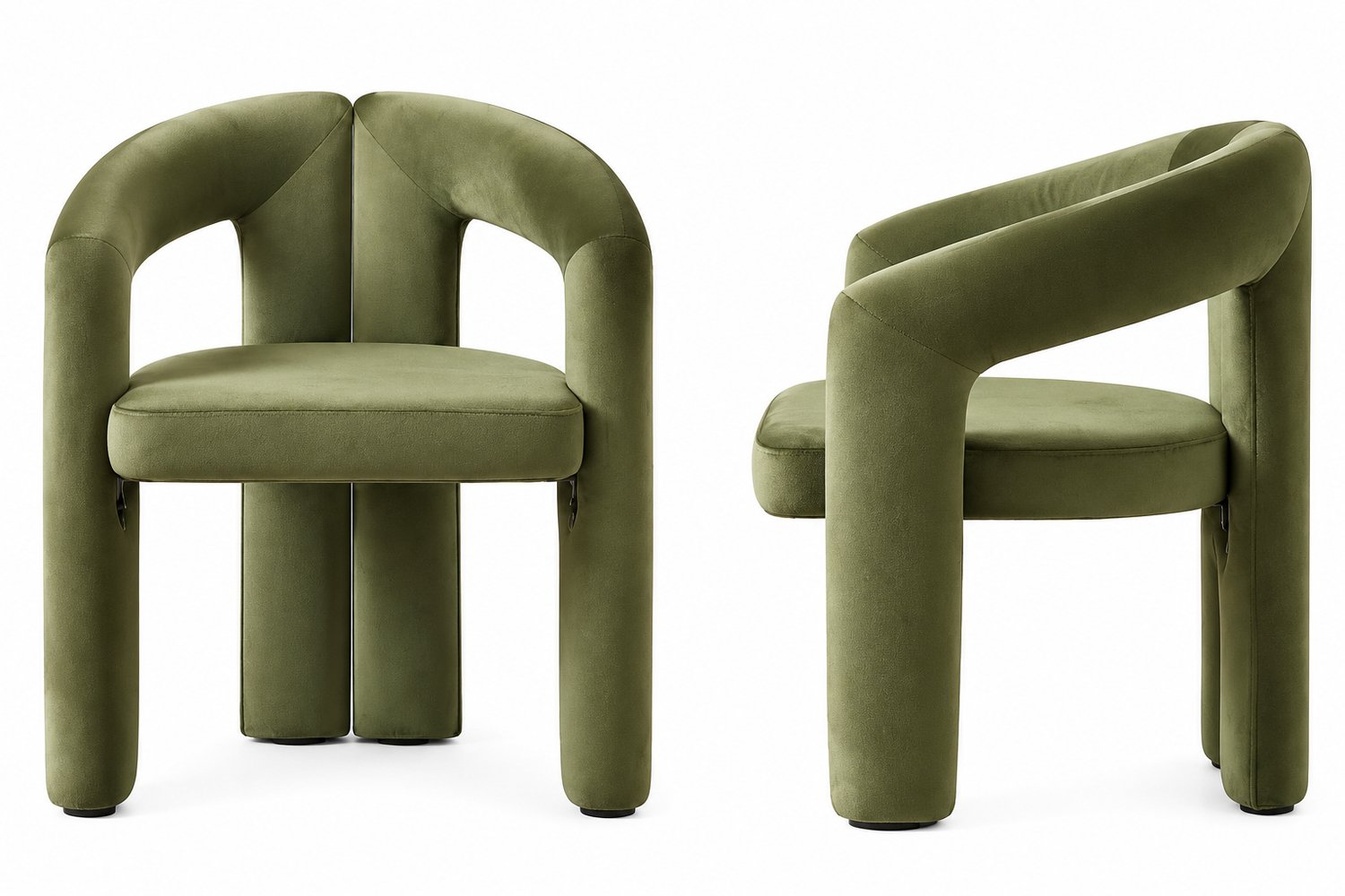 Bresht Eetkamerstoel - Armleuningen - Set van 2 - Scandinavisch Design - Ergonomisch - Tot 150 kg - Groen - 62 × 52 × 75 cm