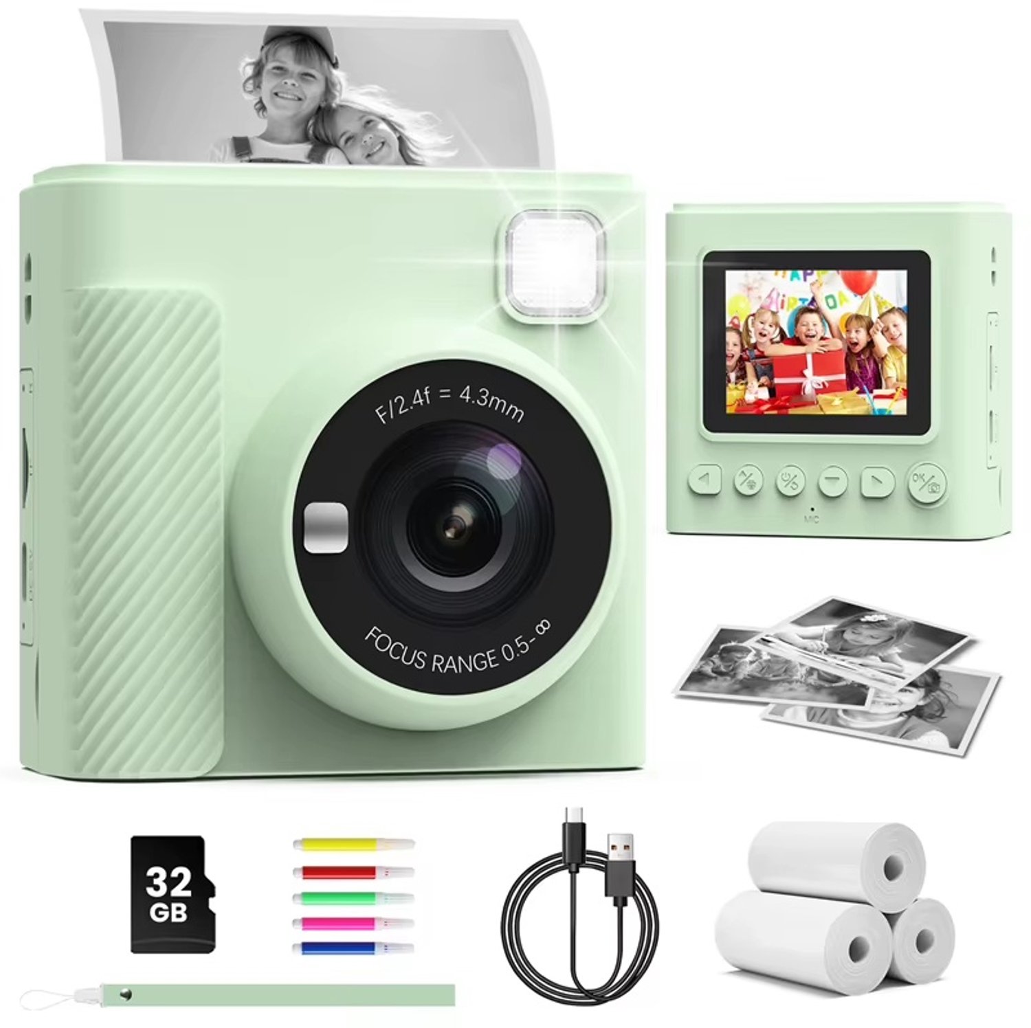 Camera voor kinderen – Foto en Video - DIY Kleurtjes - Direct print - Polaroid