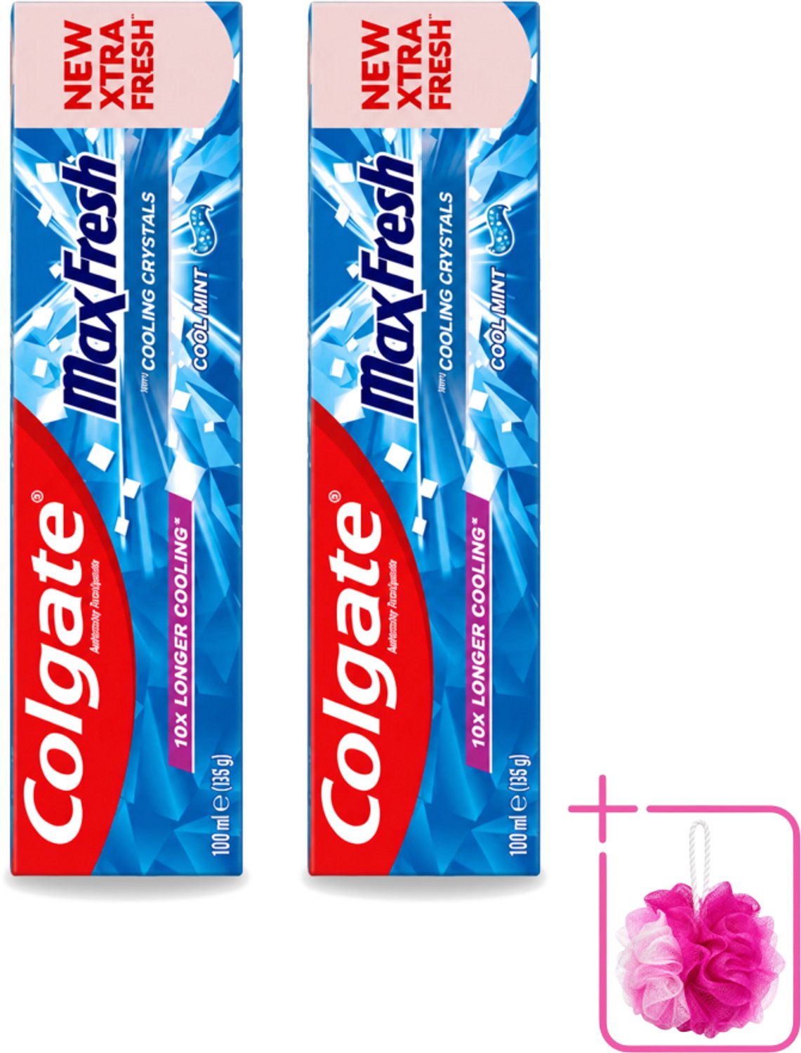2 x Colgate - Max Fresh - Cool Mint - Tandpasta - 100ml - Bulkverpakking - Tandpasta - Douchemop - Frisse adem