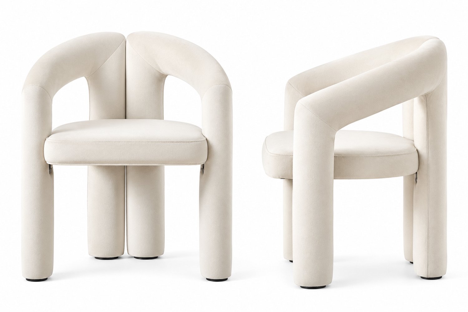 Bresht Eetkamerstoel - Armleuningen - Set van 2 - Scandinavisch Design - Ergonomisch - Tot 150 kg - Wit - 62 × 52 × 75 cm